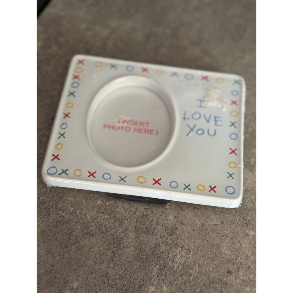 Classic “I Love You” American Greetings ceramic frame, NEW, XOXO crayon VTG 90’s